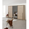 Armoire adulte contemporaine 283 cm chêne clair Violetta