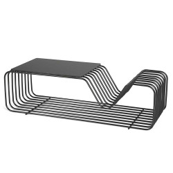 Table basse industrielle en métal noir mat Phenix