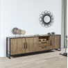 Buffet/bahut industriel 254 cm marron foncé Samuel