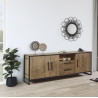 Buffet/bahut industriel 224 cm marron foncé Samuel