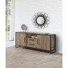 Buffet/bahut industriel 192 cm marron foncé Samuel