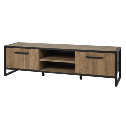 Meuble TV industriel 192 cm marron foncé Samuel