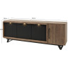 Buffet/bahut style industriel 231 cm marron teck/noir mat Didier