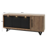 Buffet/bahut style industriel 192 cm marron teck/noir mat Didier