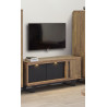 Meuble TV style industriel 131 cm marron teck/noir mat Didier