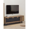 Meuble TV style industriel 174 cm marron teck/noir mat Didier