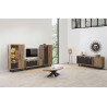 Meuble de rangement style industriel marron teck/noir mat Didier