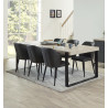Table de salle à manger moderne chêne gris Jordano