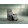 Fauteuil de relaxation électrique 2 moteurs avec releveur en tissu gris Nadia