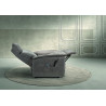 Fauteuil de relaxation électrique 2 moteurs avec releveur en tissu gris Nadia