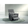 Fauteuil de relaxation électrique 2 moteurs avec releveur en cuir taupe Loriane