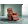 Fauteuil de relaxation électrique 2 moteurs avec releveur en tissu camel Linus