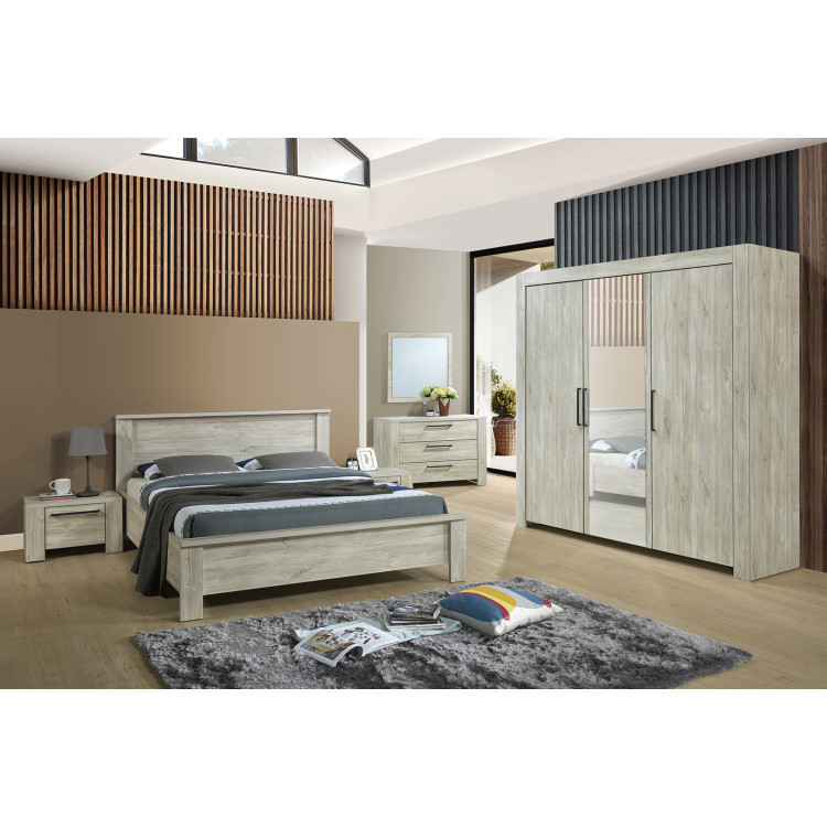 Chambre adulte contemporaine chêne clair Venisio