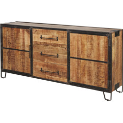 Buffet/bahut industriel 200 cm en bois de manguier massif Panama