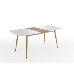 Table de salle à manger extensible style scandinave blanche Hayden