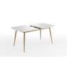 Table de salle à manger extensible style scandinave blanche Hayden