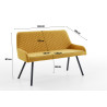 Banc avec dossier moderne en tissu Hayden