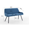 Banc avec dossier moderne en tissu Hayden