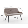 Banc avec dossier moderne en tissu Hayden