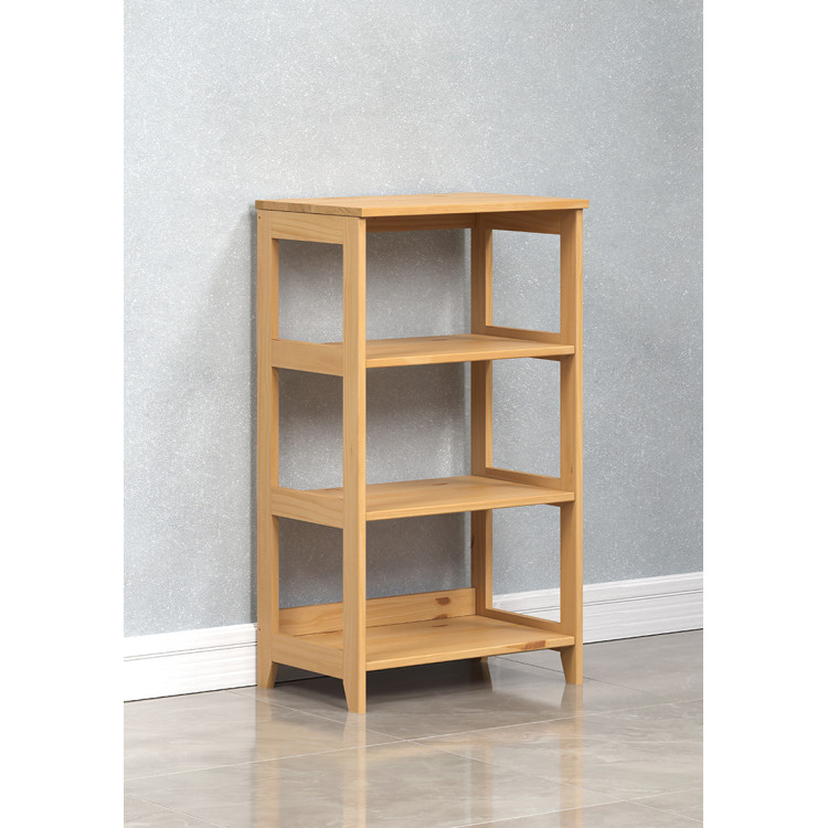 Etagère contemporaine en pin massif ciré miel H 90 cm Elwina