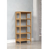 Etagère contemporaine en pin massif ciré miel H 117 cm Elwina