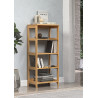 Etagère contemporaine en pin massif ciré miel H 117 cm Elwina