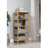 Etagère contemporaine en pin massif ciré miel H 117 cm Elwina