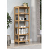 Etagère contemporaine en pin massif ciré miel H 144 cm Elwina