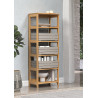 Etagère contemporaine en pin massif ciré miel H 144 cm Elwina