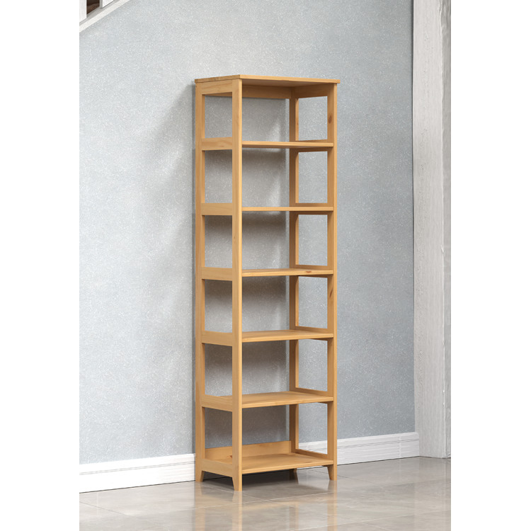 Etagère contemporaine en pin massif ciré miel H 170 cm Elwina