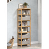 Etagère contemporaine en pin massif ciré miel H 170 cm Elwina