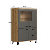 Vaisselier/argentier contemporain H 138 cm chêne/gris Arcange