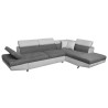 Canapé d'angle convertible moderne en tissu gris/PU blanc Elpasso