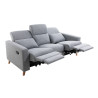 Canapé de relaxation manuel style scandinave en tissu gris Ryade