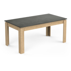 Table de salle à manger contemporaine chêne/gris béton Faustina