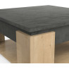 Table basse carrée contemporaine chêne/gris béton Faustina