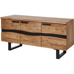 Meuble TV style industriel en acacia massif 160 cm Wilfried