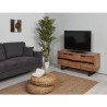 Meuble TV style industriel en acacia massif 160 cm Wilfried