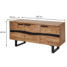 Meuble TV style industriel en acacia massif 160 cm Wilfried