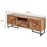 Meuble TV style ethnique en acacia massif 160 cm Aymie