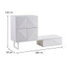 Meuble TV moderne blanc laqué mat 180 cm Celeste