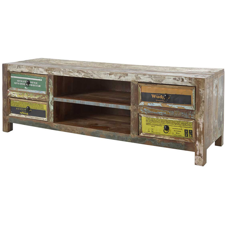 Meuble TV industriel en bois recyclé Bacara