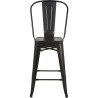 Tabouret de bar industriel en métal noir (lot de 2) Tornado