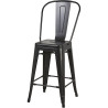 Tabouret de bar industriel en métal noir (lot de 2) Tornado