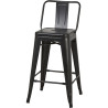 Tabouret de bar industriel en métal noir (lot de 2) Francky