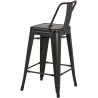 Tabouret de bar industriel en métal noir (lot de 2) Francky