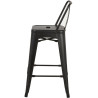 Tabouret de bar industriel en métal noir (lot de 2) Francky