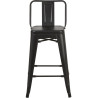 Tabouret de bar industriel en métal noir (lot de 2) Francky