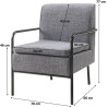 Fauteuil moderne en tissu gris Venezuela