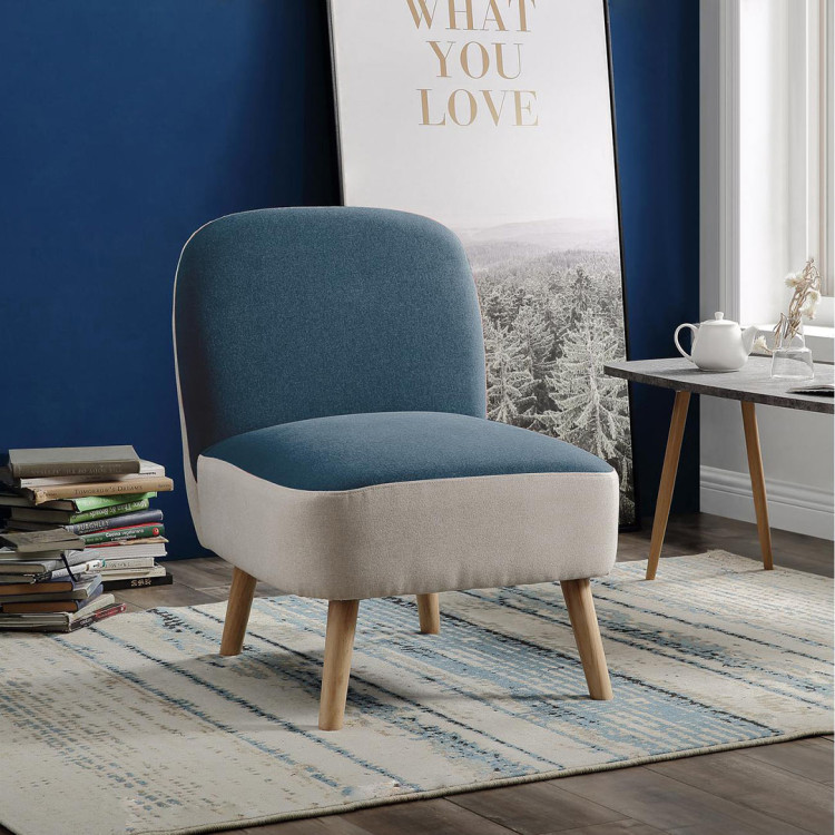Fauteuil Scandinave HOMCOM – Tissu Effet Lin, Coussins épais, Pieds En Bois D’hévéa, Beige (76x87x88 Cm)